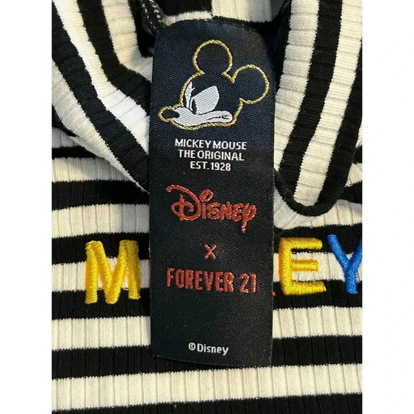 Disney x Forever 21 Embroidered Mickey Mouse Cropped Turtleneck Size Small - Picture 3 of 5